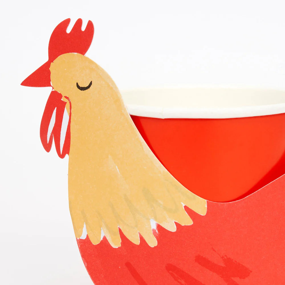 Meri Meri - On The Farm Rooster Cups, 8ct.