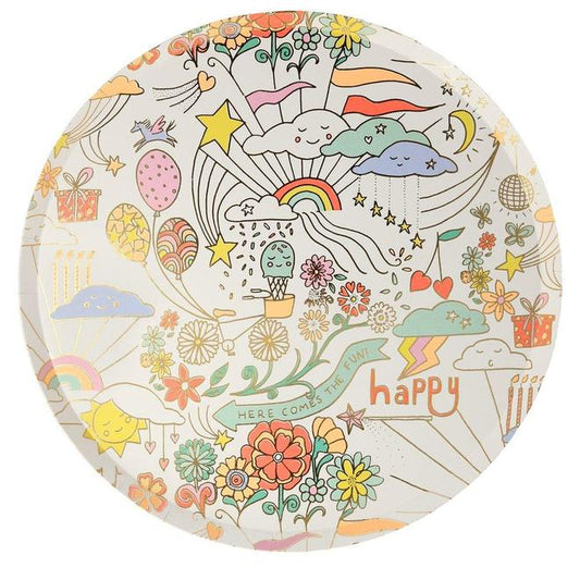 Meri Meri - Happy Doodle Dinner Plates, 8 ct.