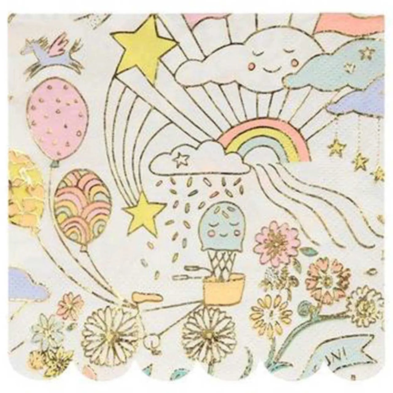 Meri Meri - Happy Doodle Small Napkins, 16ct.