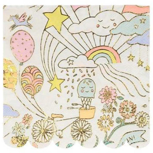Meri Meri - Happy Doodle Small Napkins, 16ct.