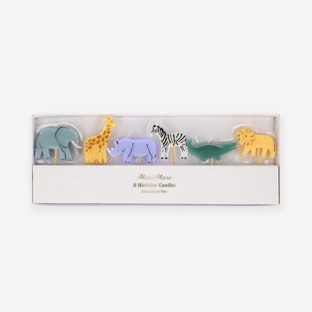 Meri Meri - Jungle Animals Birthday Candles, 6ct.