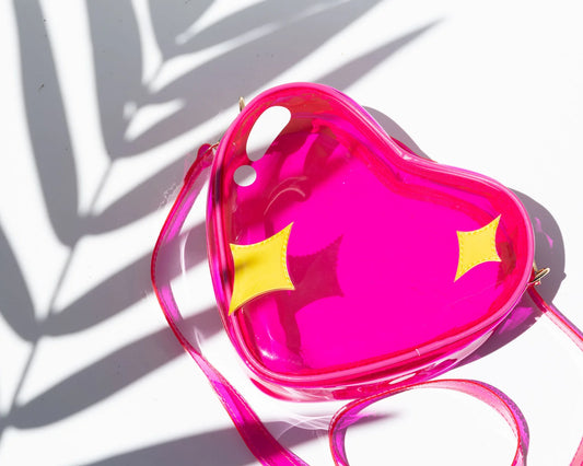 Bewaltz - Jelly Fruit Handbag -Pink Heart w/Sparkles