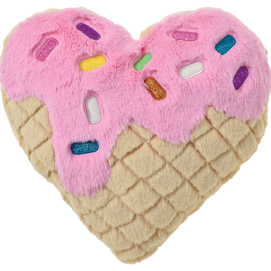 Iscream - Waffle Heart Furry Pillow